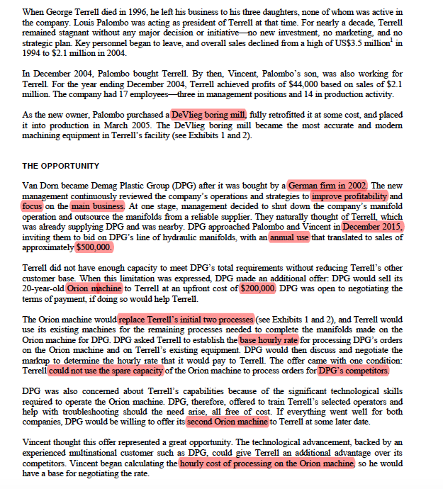 case above using the following outlines below; Terrell Manufacturing (Terrell) was a