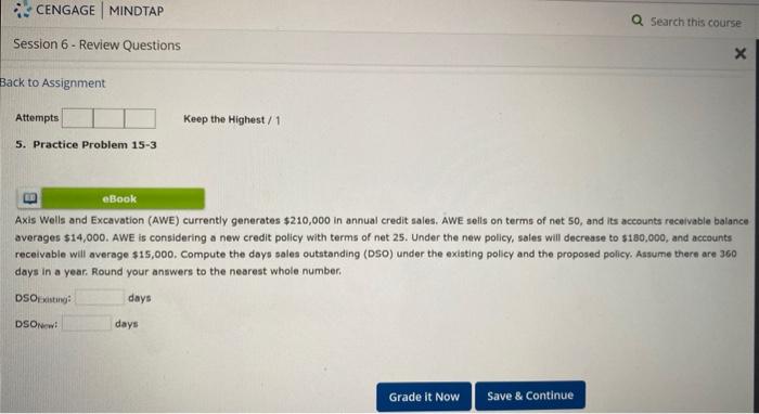  Back to Assignment Attempts Keep the Highest / 1 5. Practice