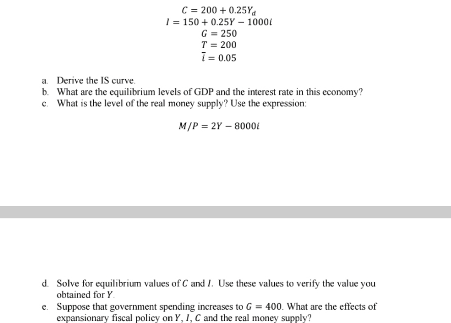Need help With Question E. Not sure how to solve it. C