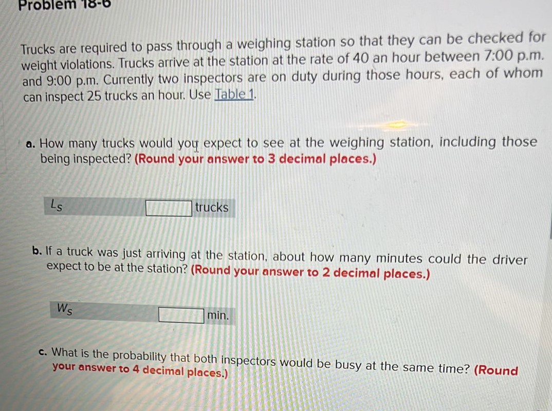 d. How many minutes, on average, would a truck that is not