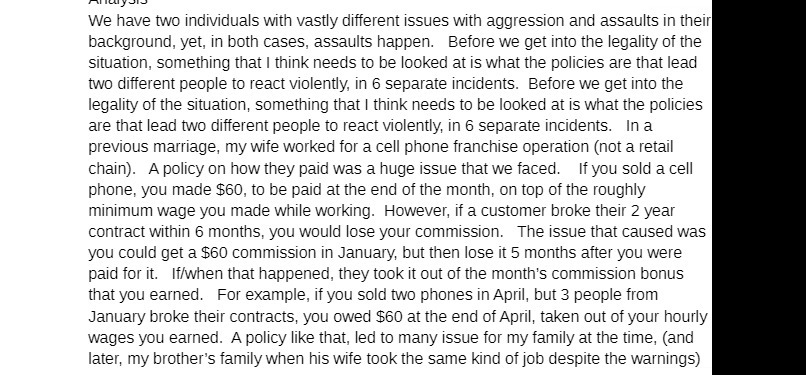 We have two individuals with vastly different issues with aggression and