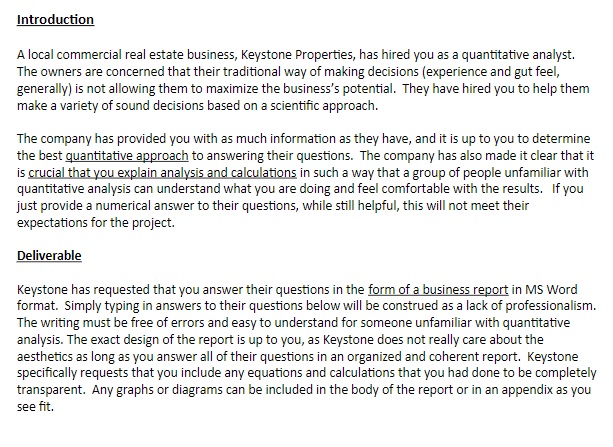 is greatly appreciated. Question 3 Keystone is curious how likely they are