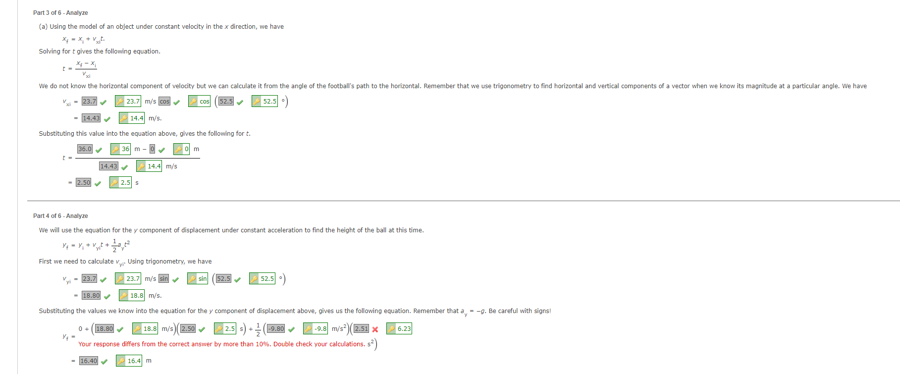 solve for part 5 Part 3 of 6 - Analyze (a) Using