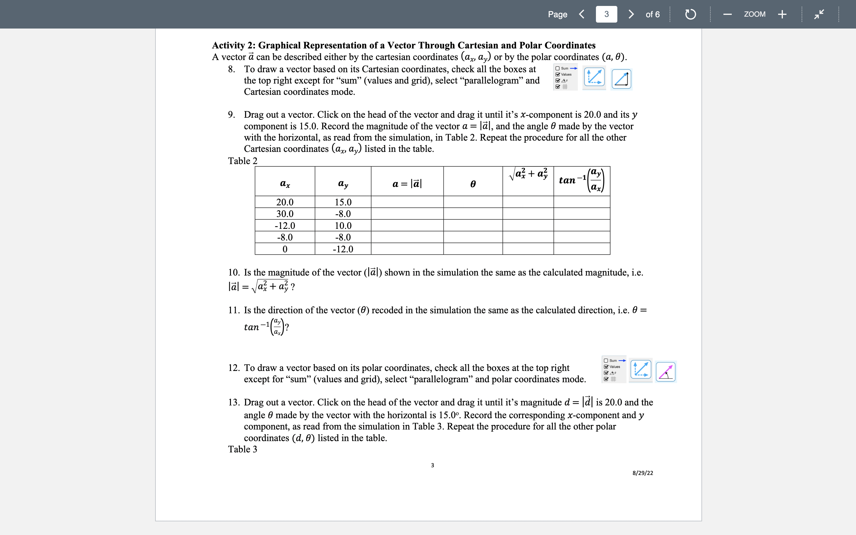 to explore the simulation. You can adjust the direction and length of