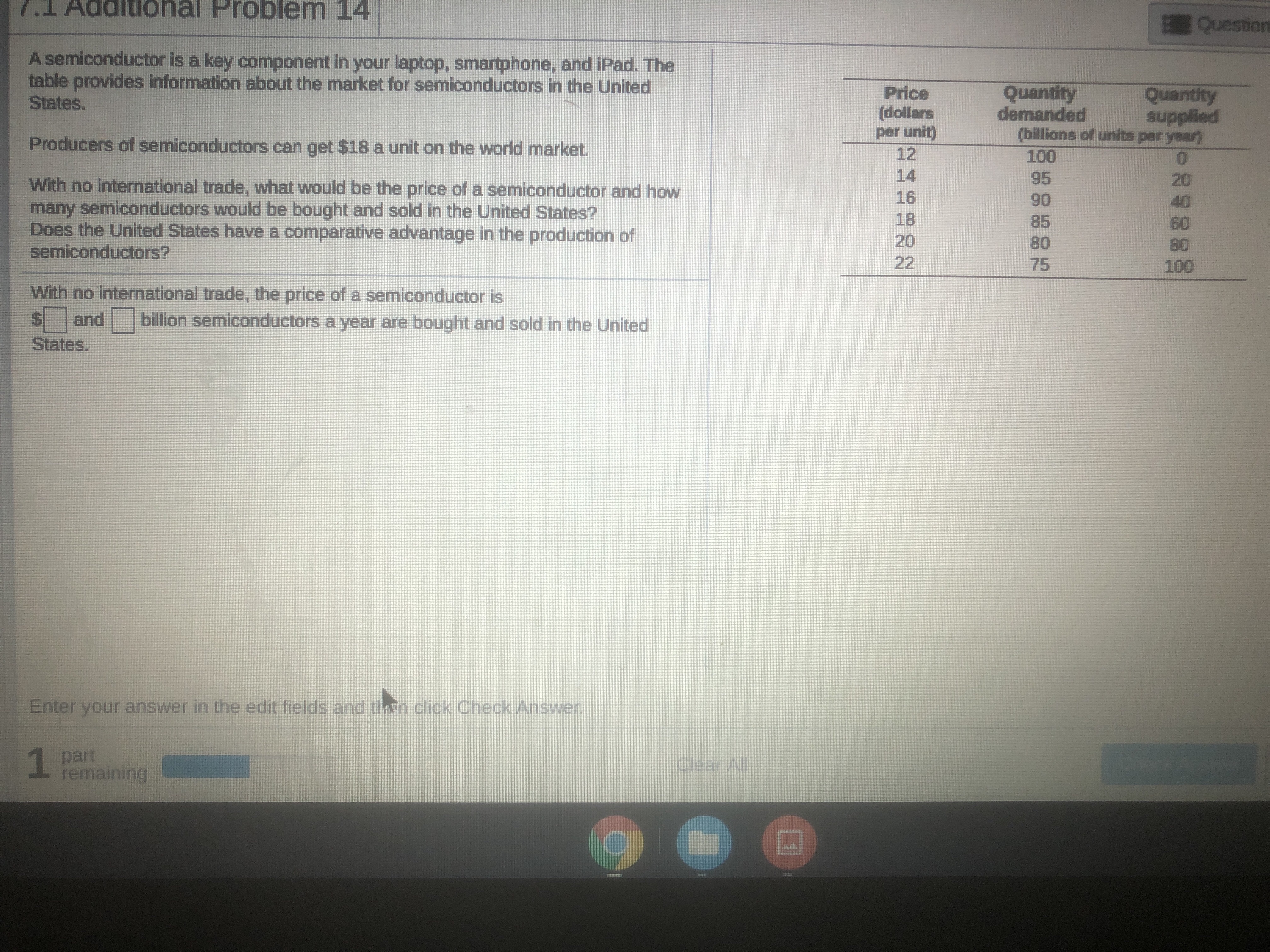 Economics homework question /.1 Additional Problem 14 Question A semiconductor is a