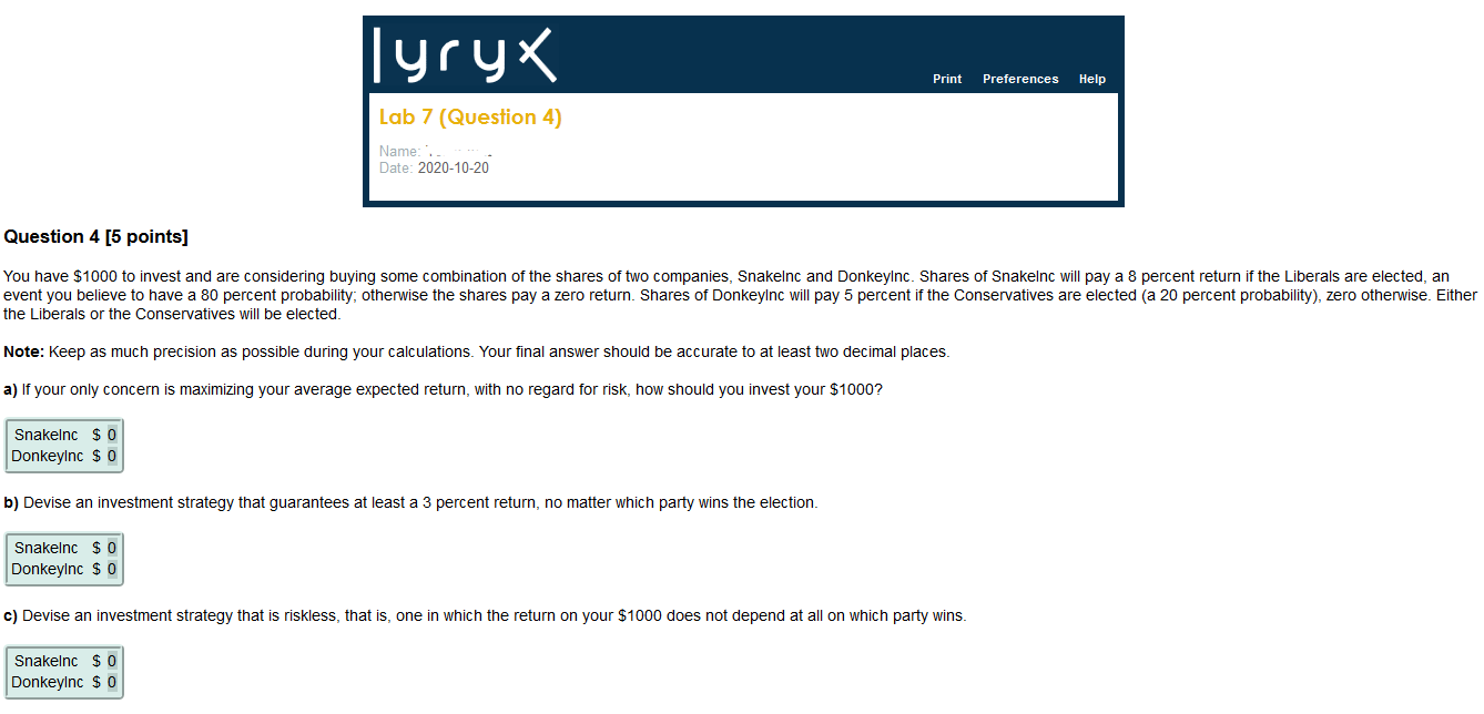 Hello, Can you help me solve this question please? Thank you, lyryx