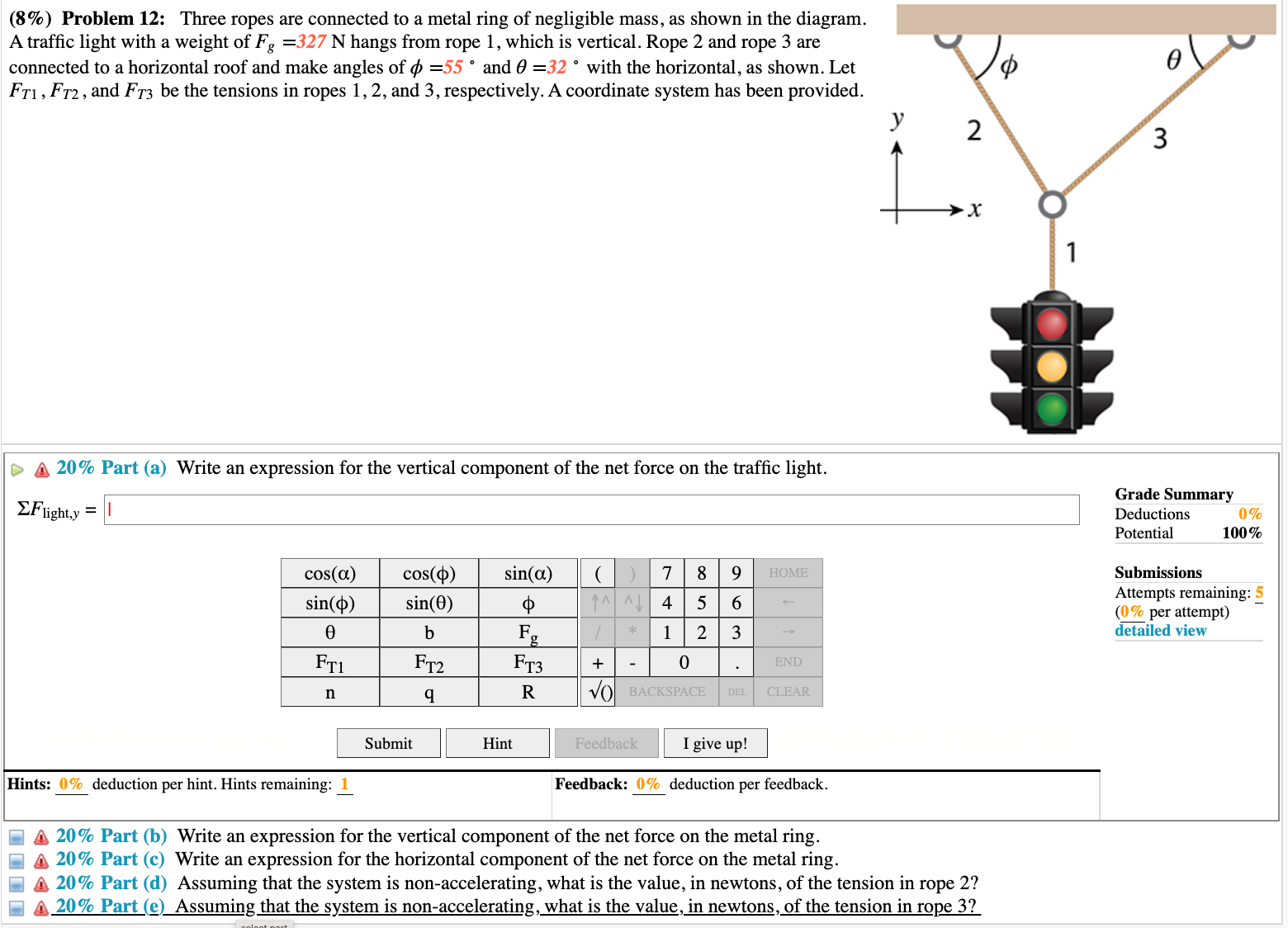 A is at rest on an incline that makes and angle of