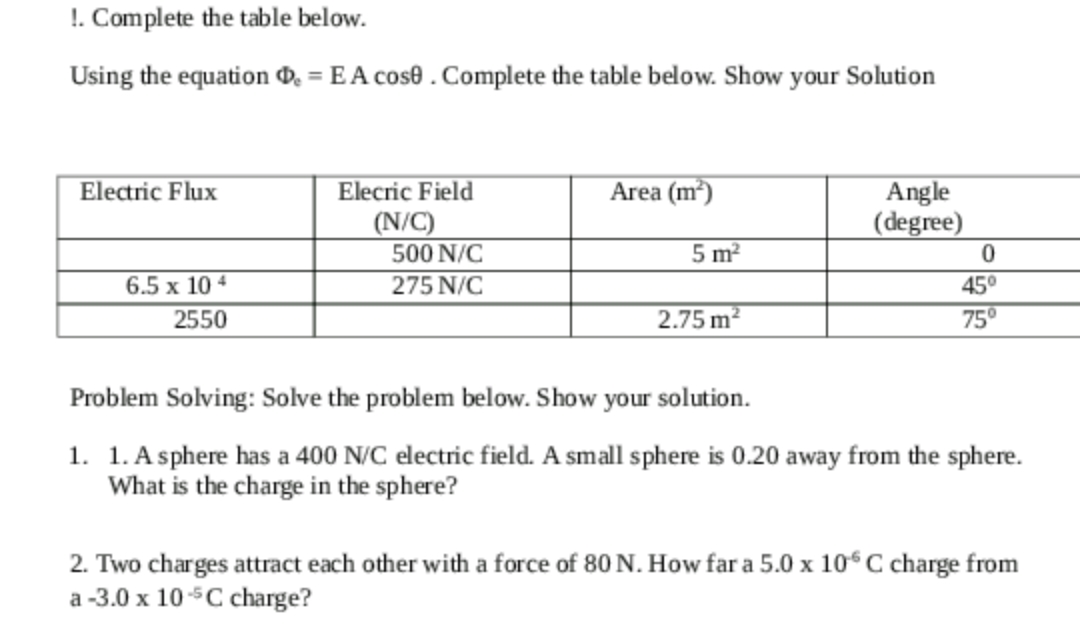 (1) Resistance (Volts) (V) Ampere (A) Ohms (2) 220 400 2 0.5