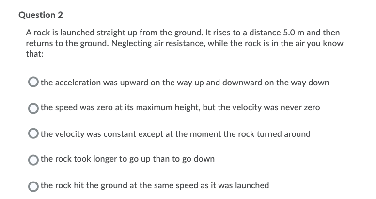 the motion of a particle is shown below. Which of the following