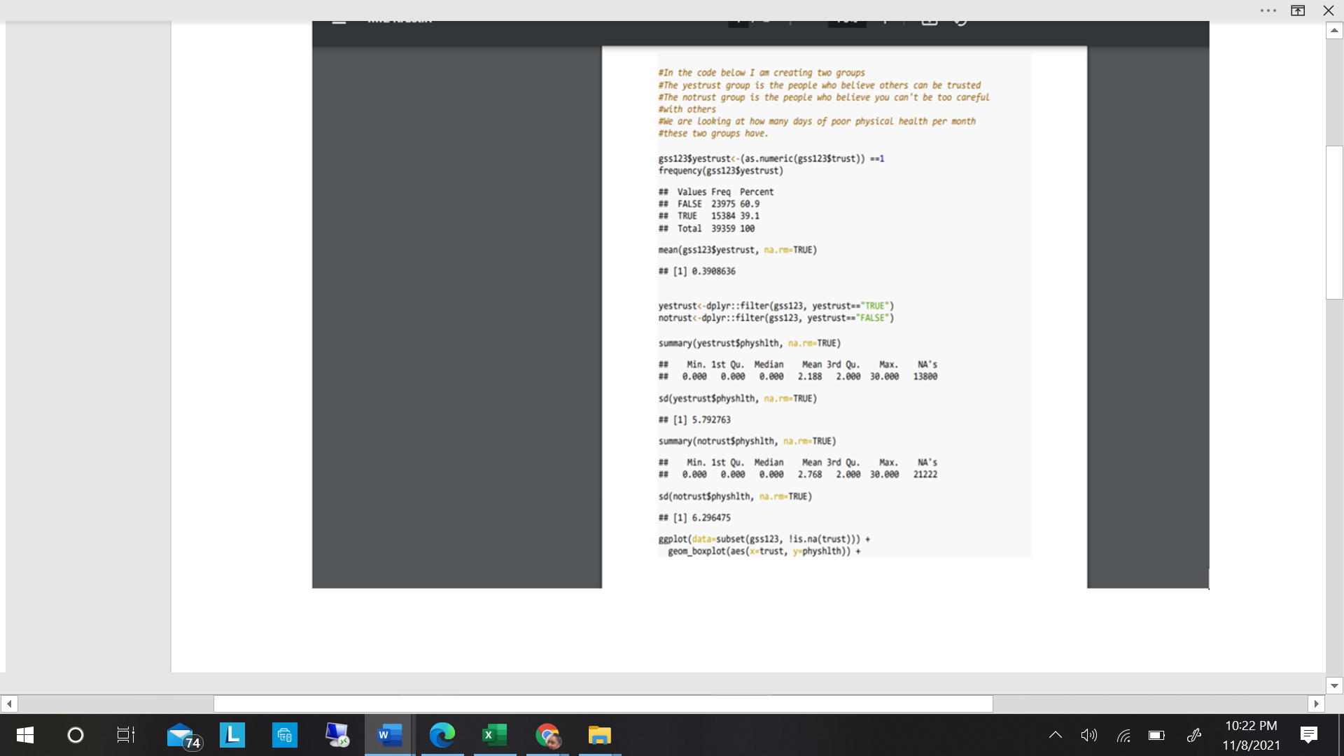 The attached file is a compiled script. The independent variable is trust,