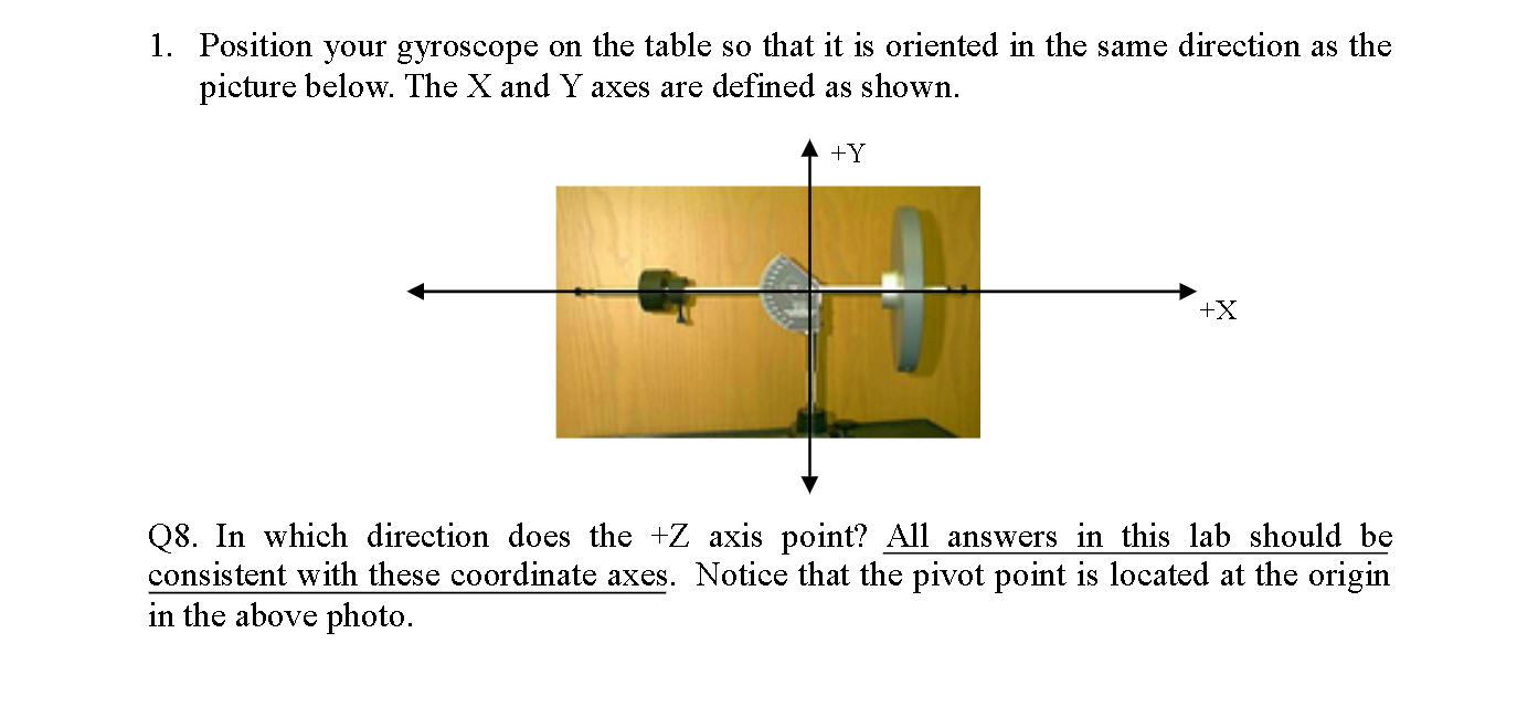 1. Position your gyroscope on the table so that it is