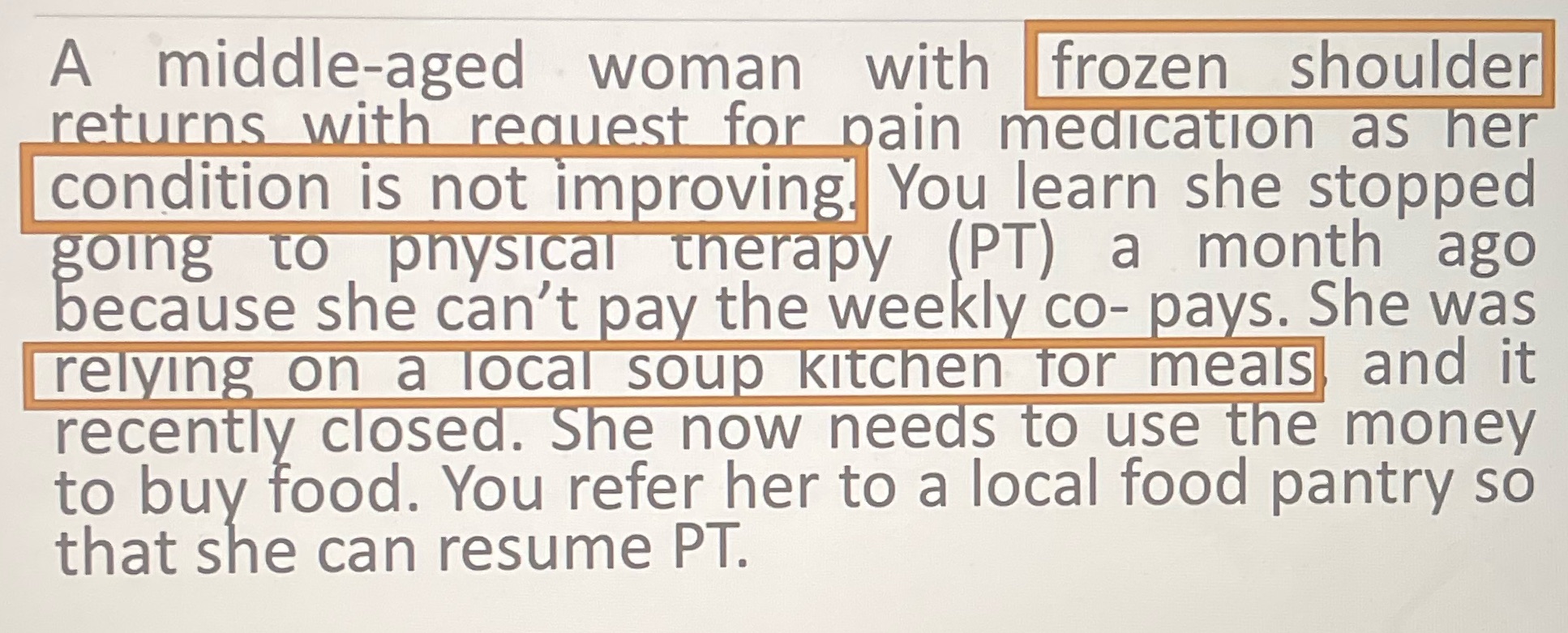 What is the correct CPT code? A middle-aged woman with frozen shoulder