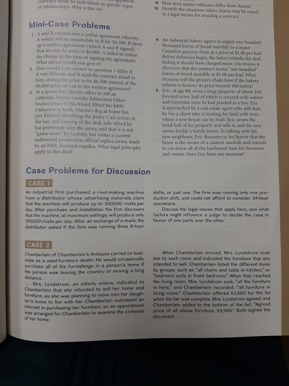  contra made by individuals in specific types 11. How does undue