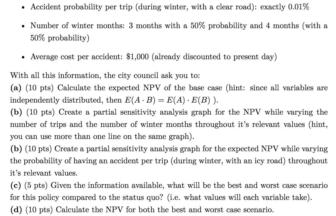 0 Accident probability per trip (during winter, with a clear road):
