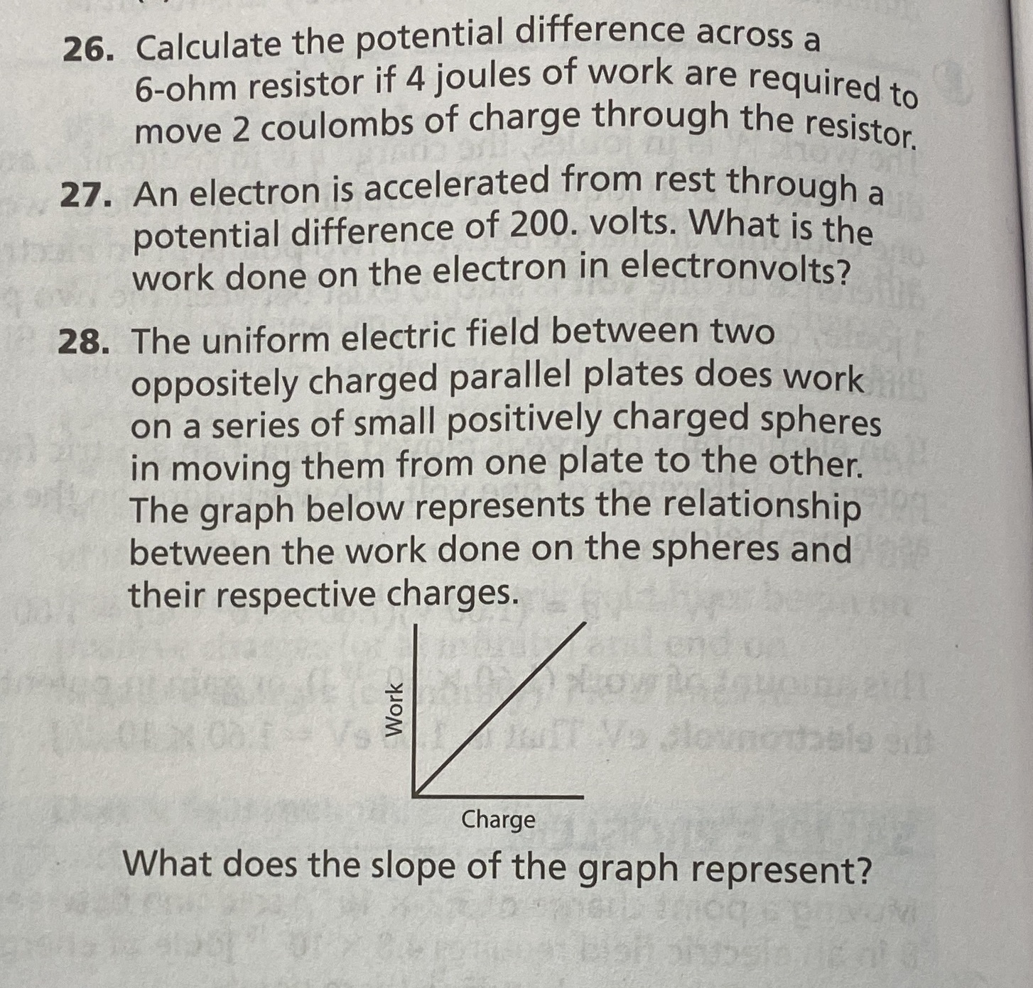  26. Calculate the potential difference across a 6-ohm resistor if 4