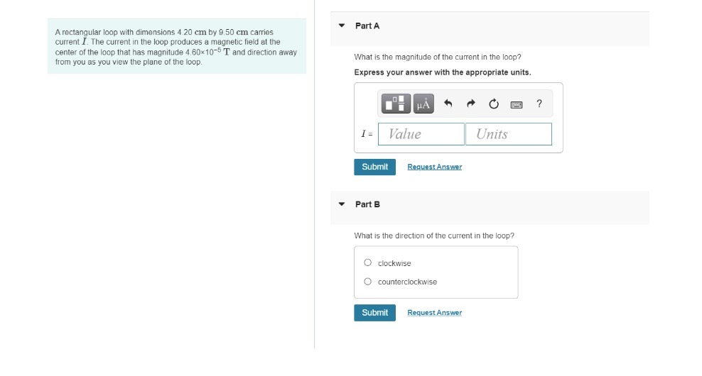  Part A A rectangular loop with dimensions 4 20 cm by