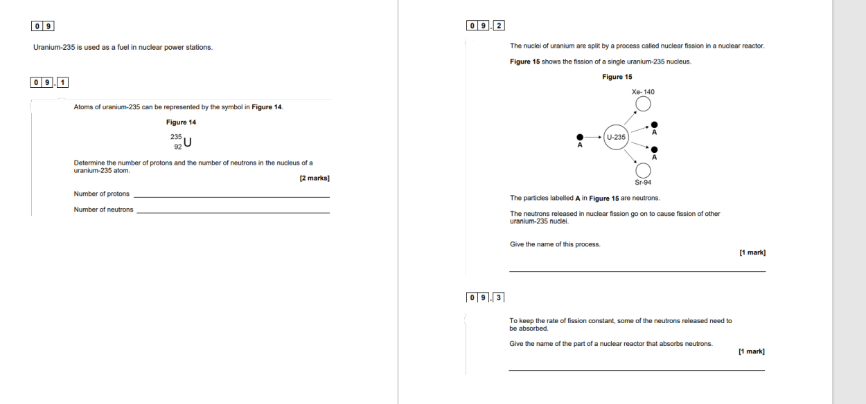  0 9 0 9. 2 Uranium-235 is used as a fuel