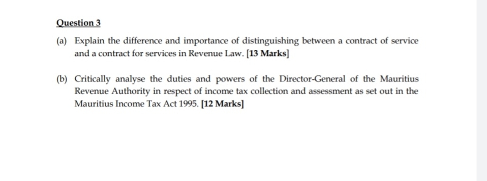 please help stepwise Question 3 (a) Explain the difference and importance of