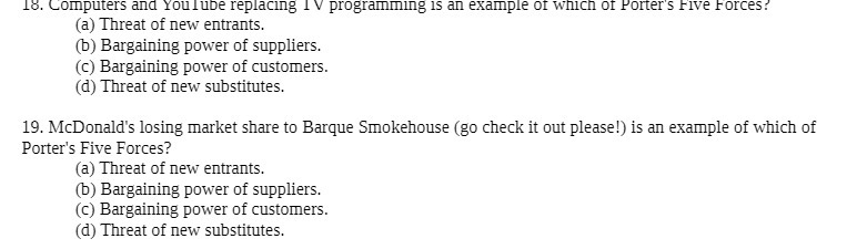  1o. Computers and Youlube replacing TV programming is an example of