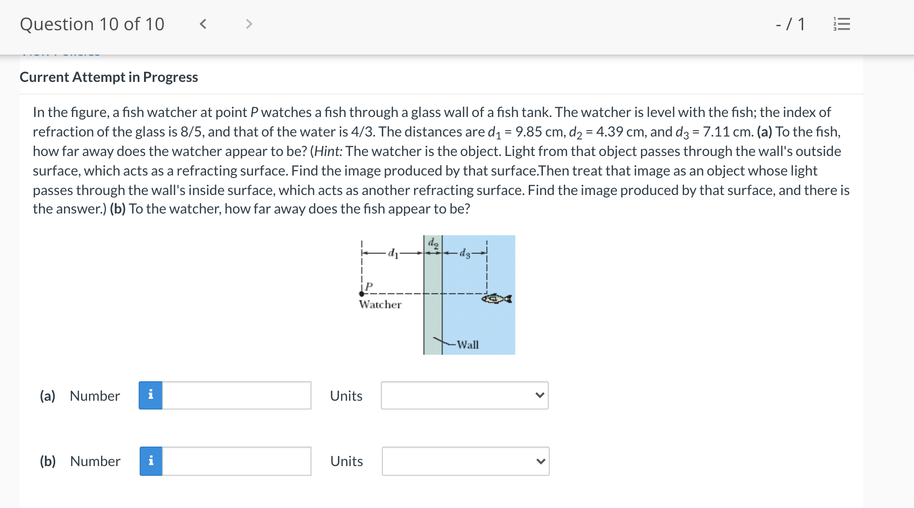 Question100f10 _/1 E Current Attempt in Progress In the gure, a