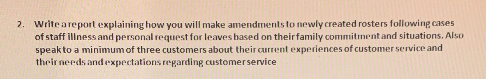  2. Write a report explaining how you will make amendments to