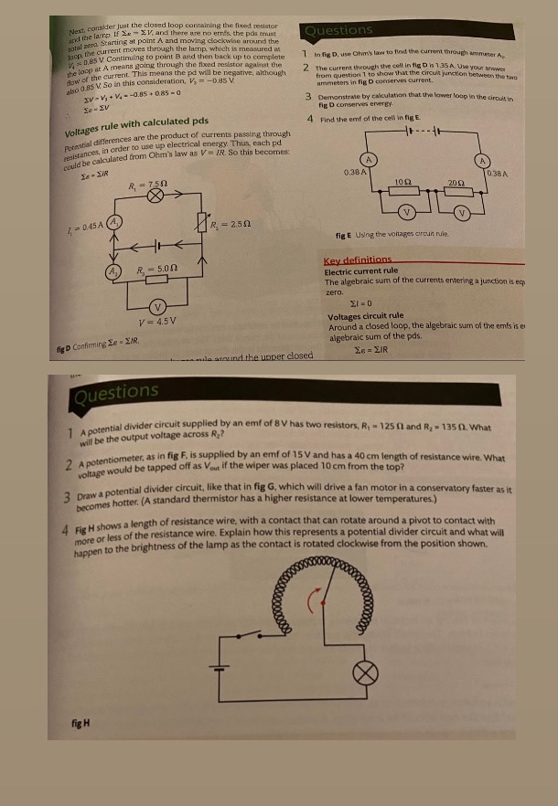 two sets of questions Next, consider just the closed loop containing the