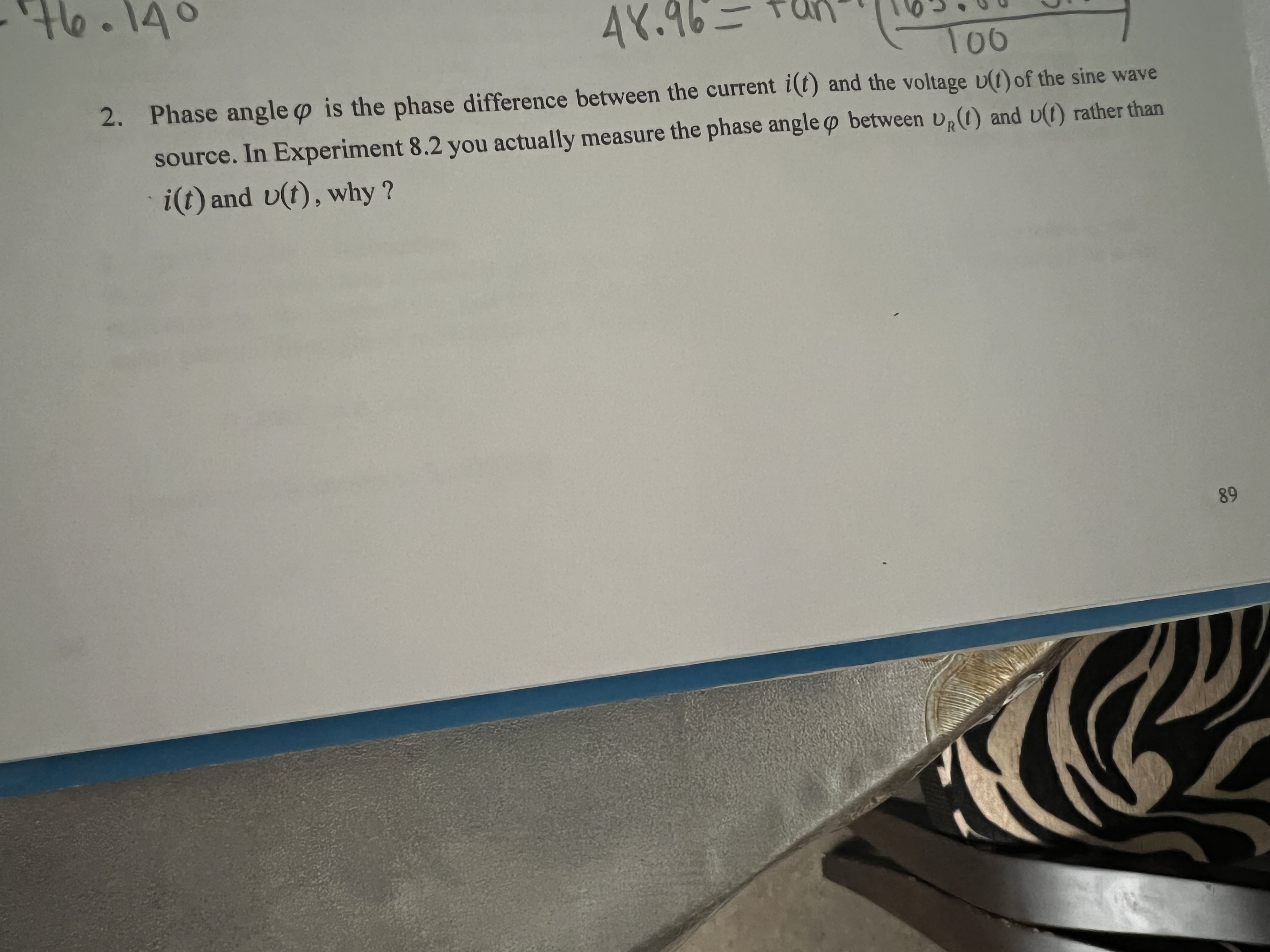  76 . 140 48.96 - 2. Phase angle o is the