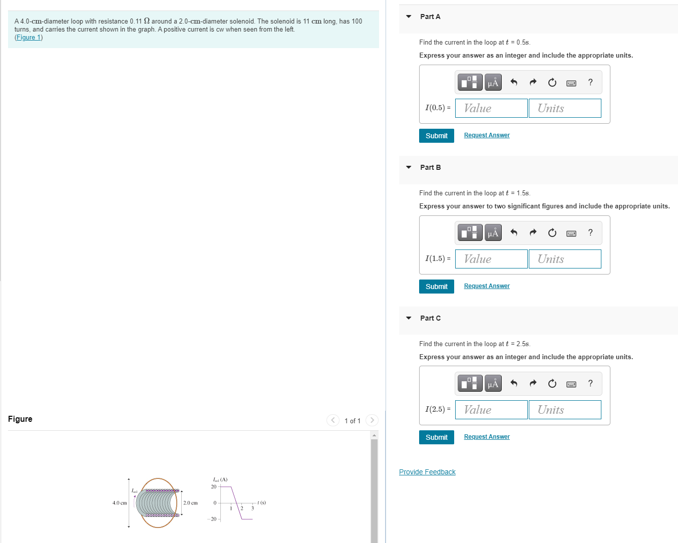  Part A A 4.0-cm-diameter loop with resistance 0.11 $2 around a