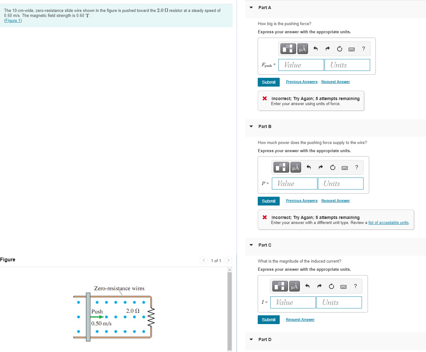 carries the current shown in the graph. A positive current is cw