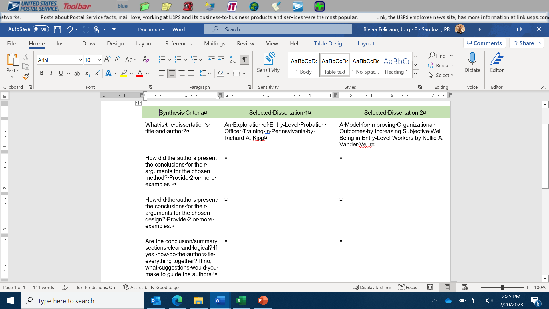 Need help in completing a table with information from the following reference.Reference
