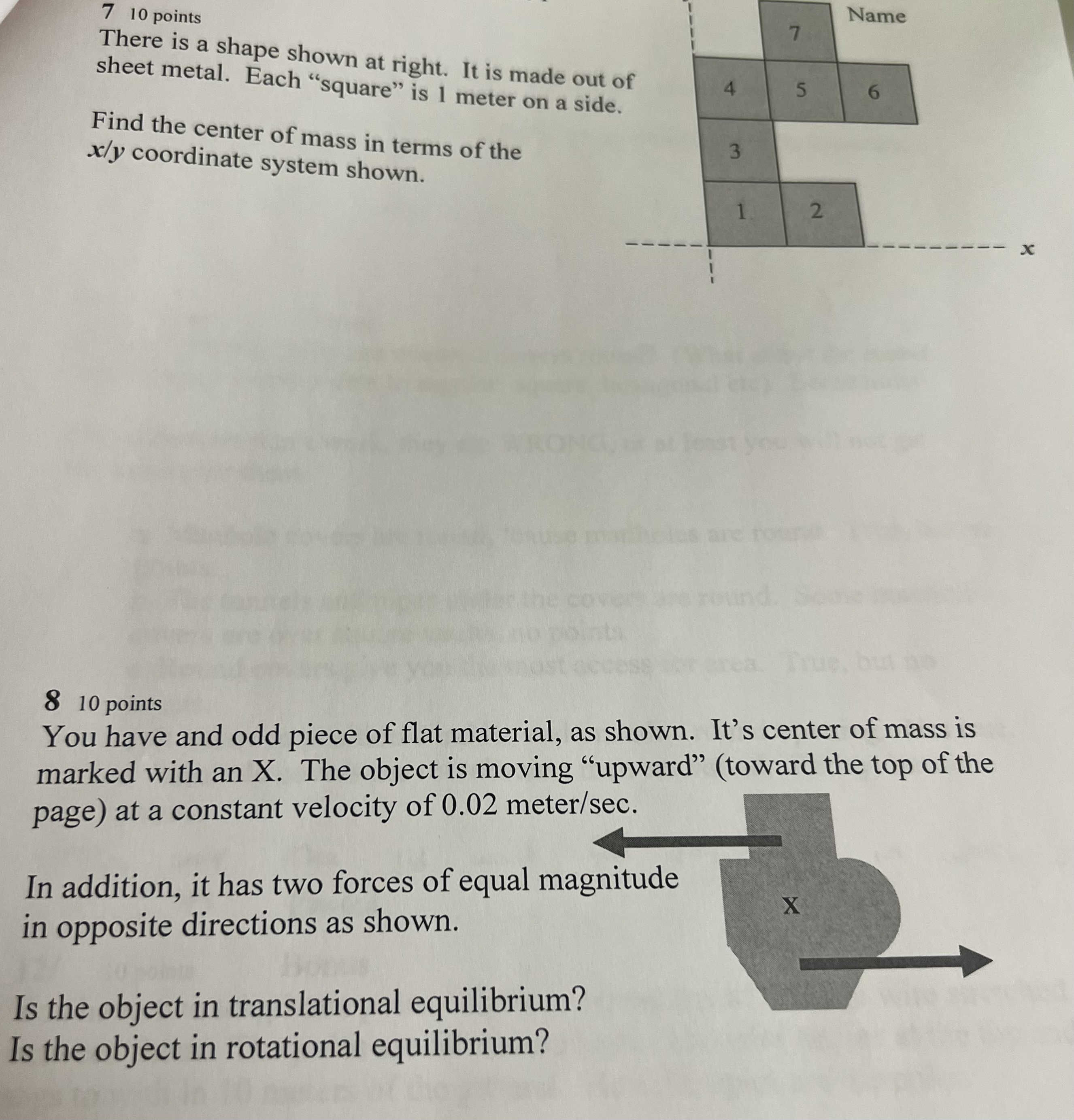 7 10 points Name 7 There is a shape shown at