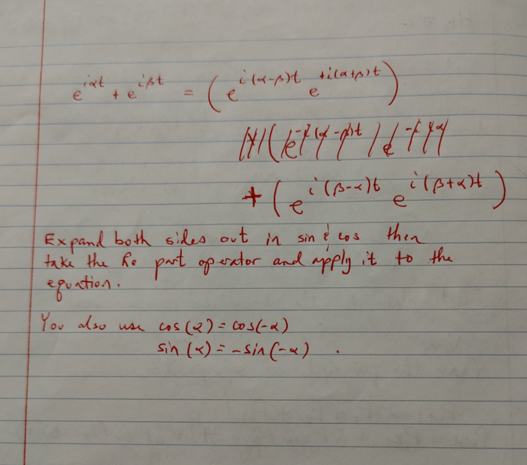 w2 and equal amplitudes. You hear the loudness oscillate sinusoidally; this is