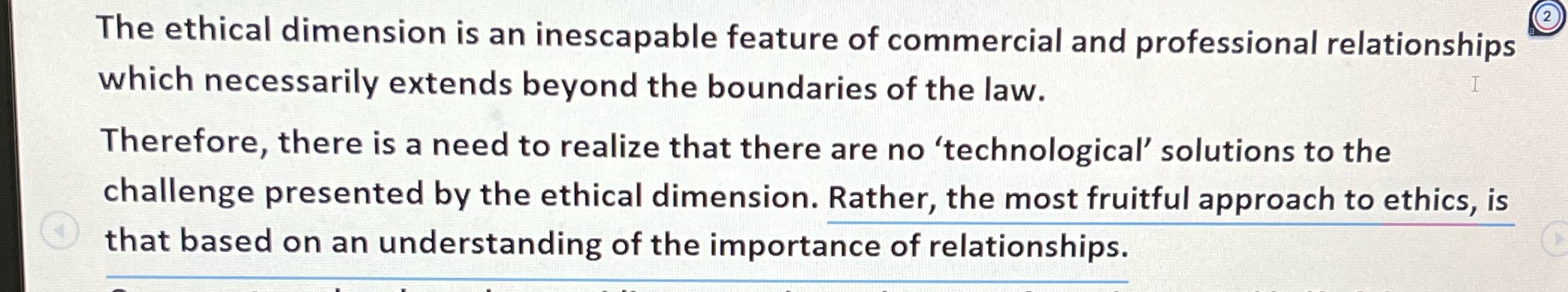 Course INTL 9155 The ethical dimension is an inescapable feature of commercial