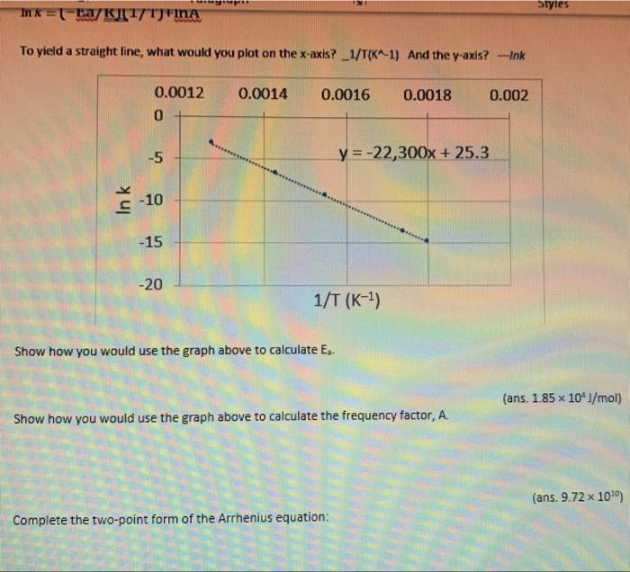  To yield a straight line, what would you plot on the