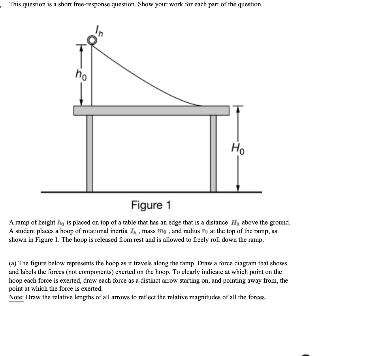  This question is a short free-response question. Show your work for