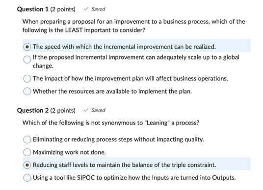 Question 1 [2 points} - Saved When preparing a proposal for