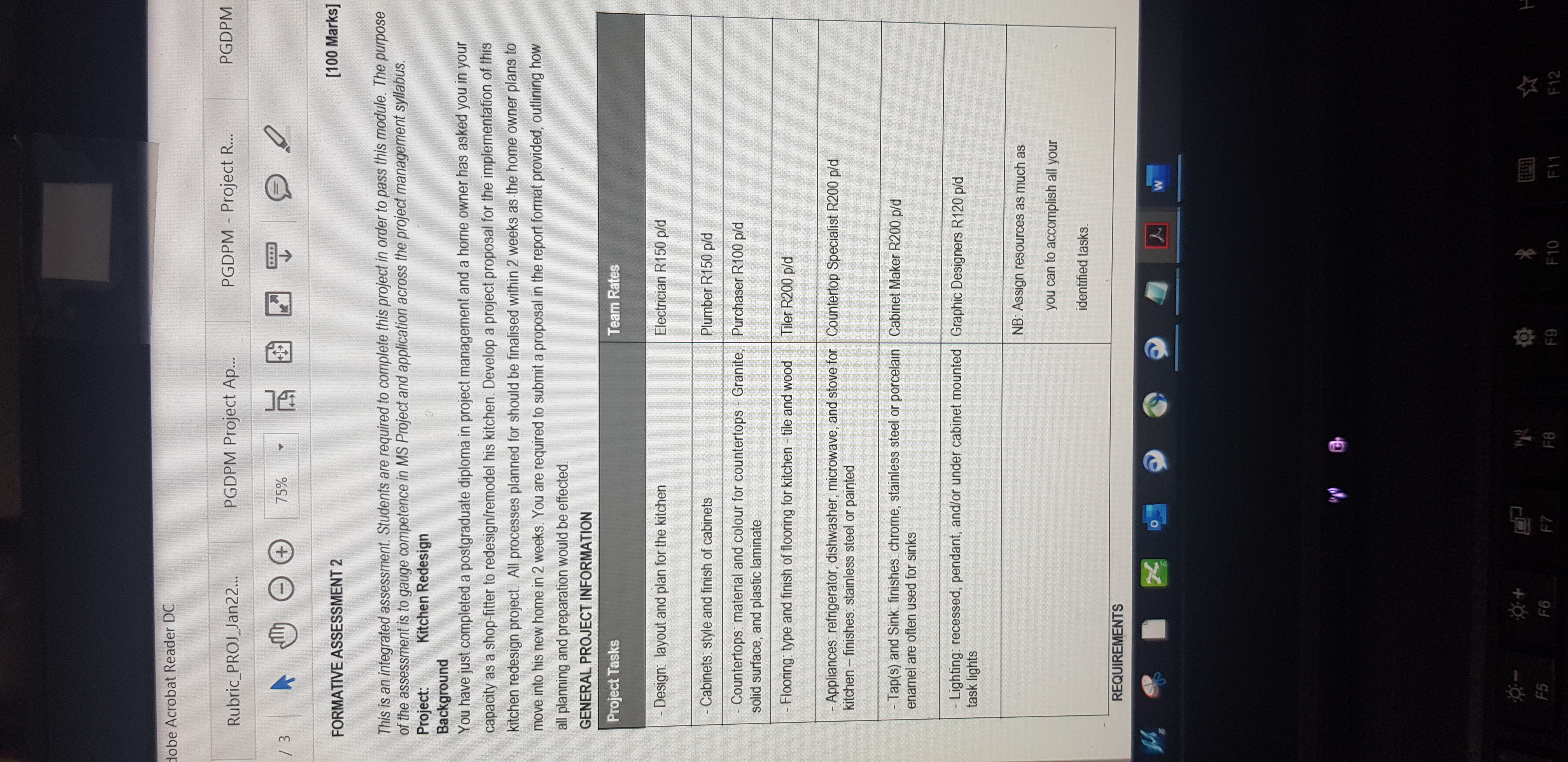  dobe Acrobat Reader DC Rubric_PROJ_Jan22... PGDPM Project Ap... PGDPM - Project