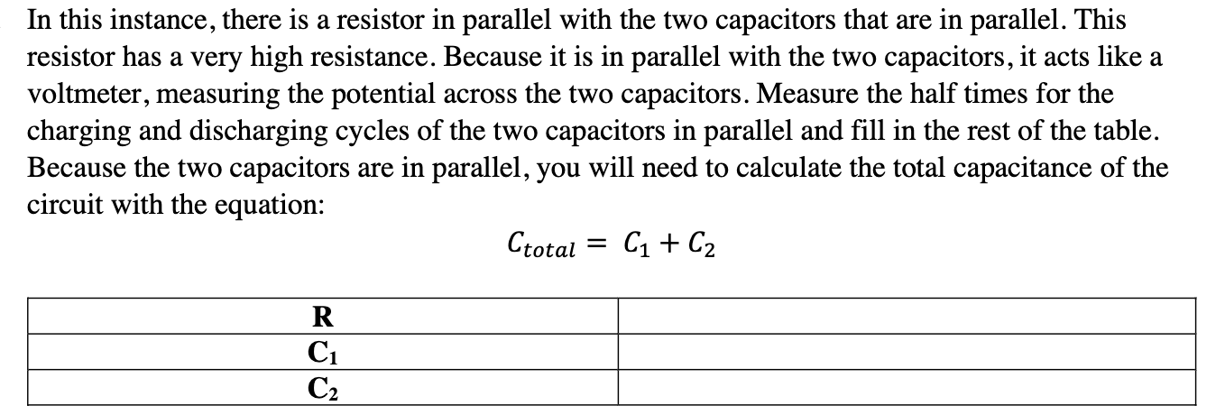  In this instance, there is a resistor in parallel with the