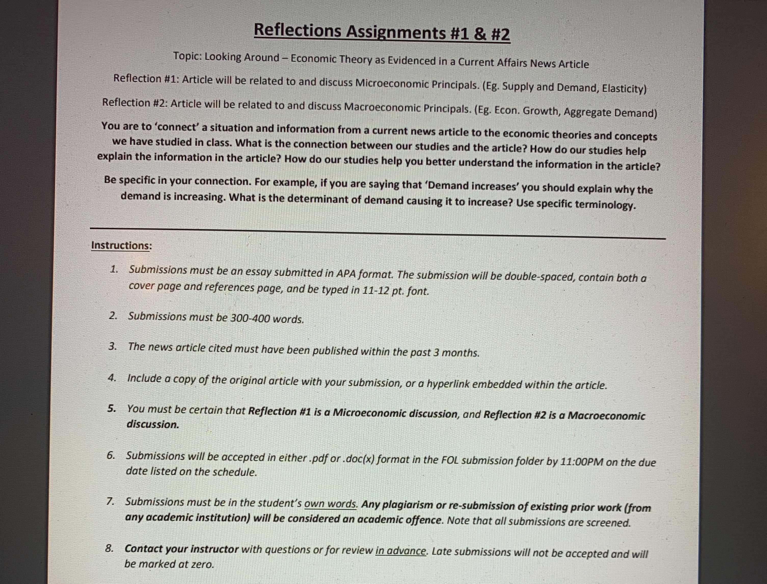 Only reflection 2 Reflections Assignments #1 & #2 Topic: Looking Around -