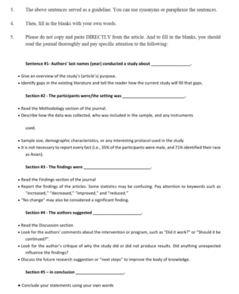 please help me to review and write the article journal (assigment). Sentence