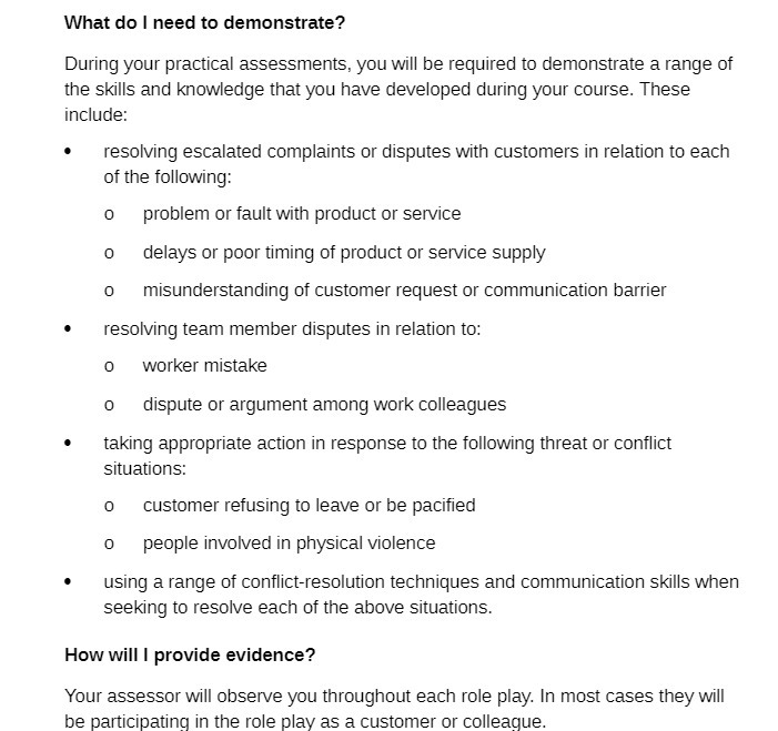 What do I need to demonstrate? During your practical assessments, you