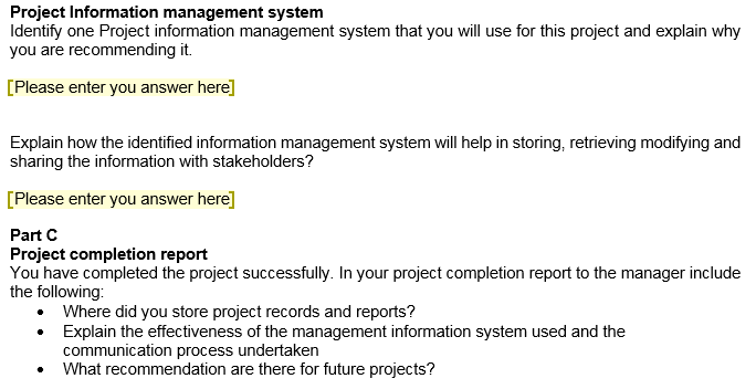  Project lnfonnaon management system Identify one Project information management system that