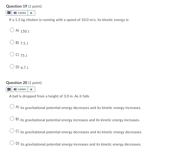 19-28 I need help with these multiple choice questions! Question 19 (1
