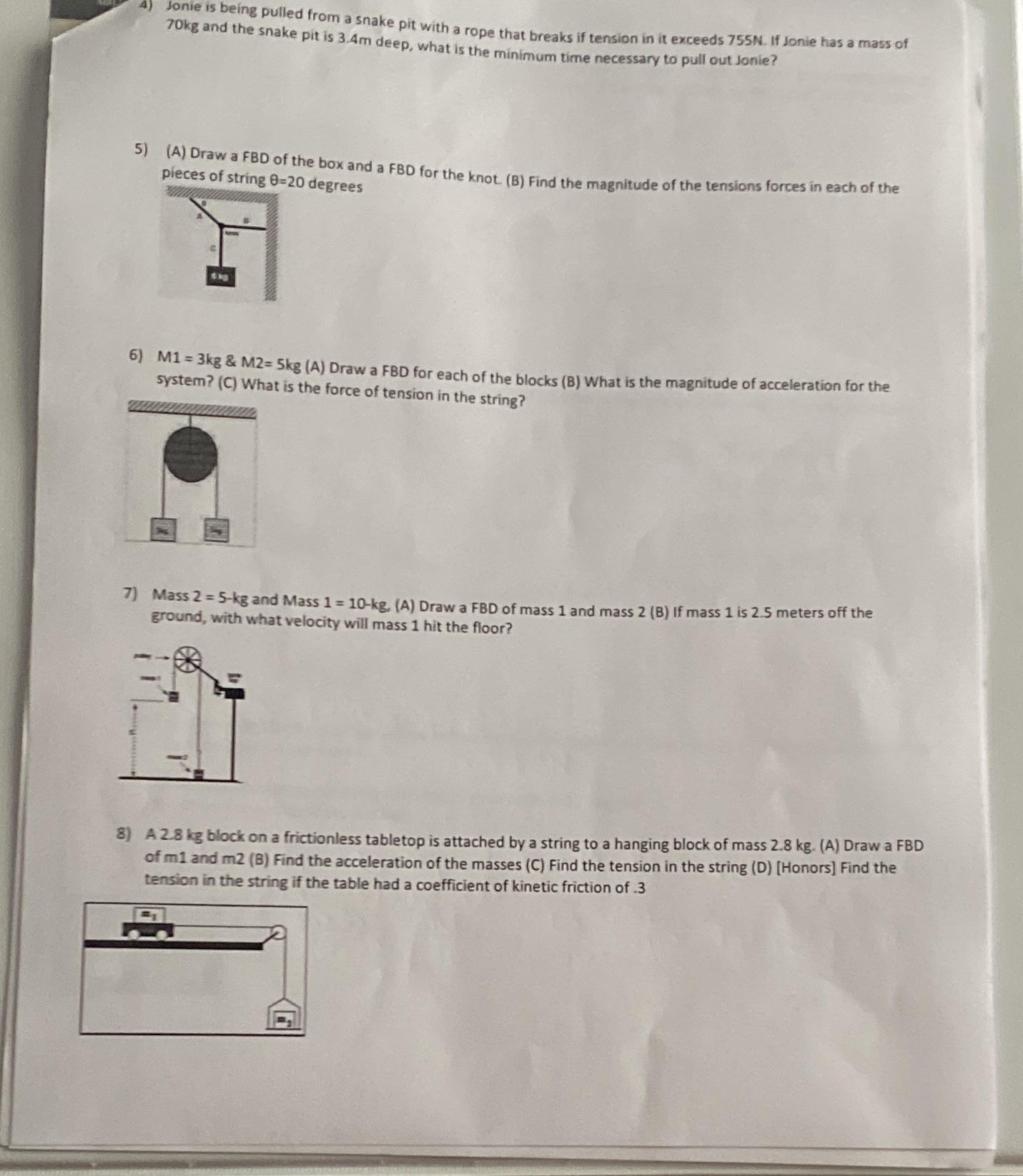 Please show work Jonie is being pulled from a snake pit with