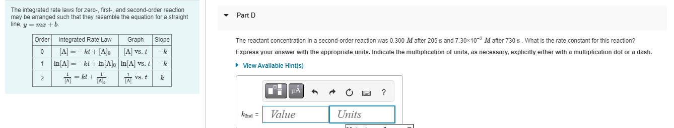  The integrated rate laws for zero-, first-, and second-order reaction may