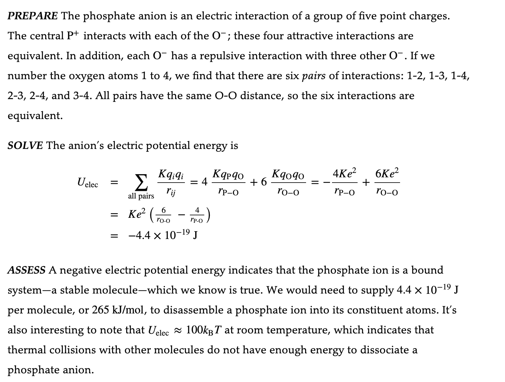 electric potential energy of a phosphate anion Phosphate, which is critical to