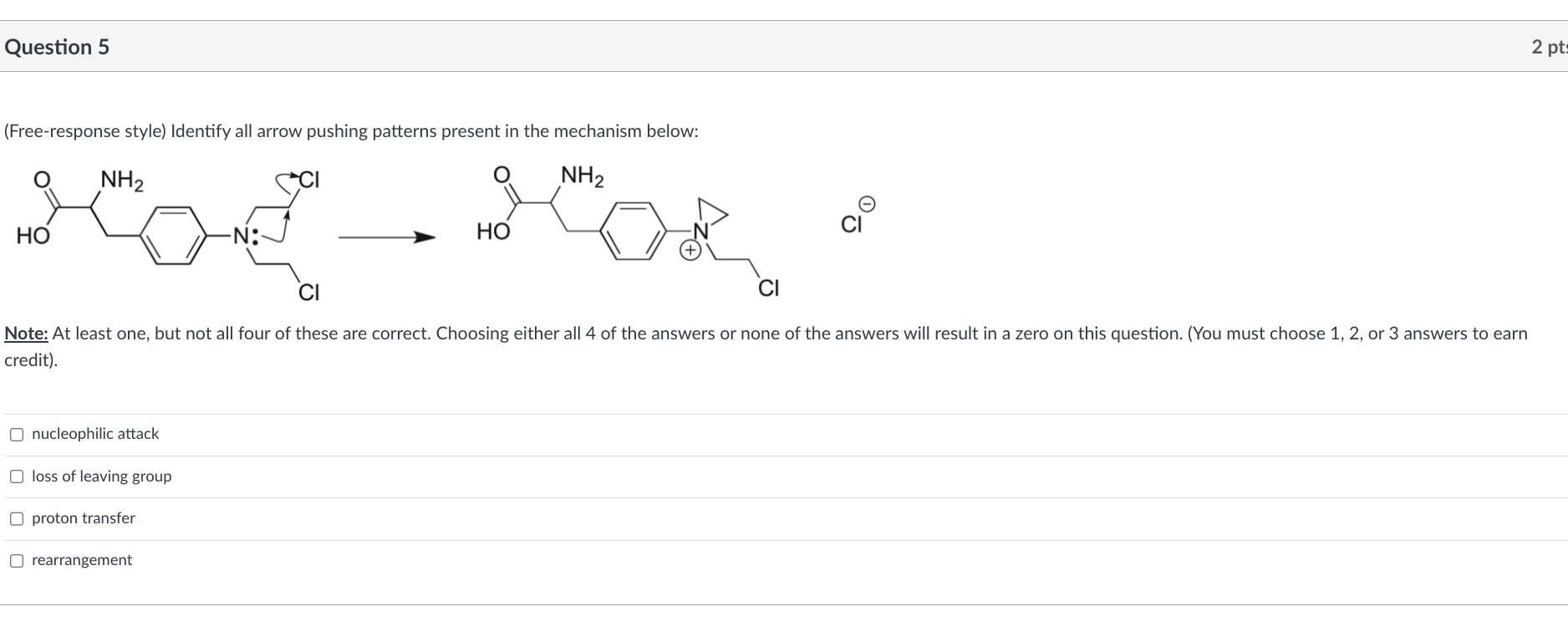 the resulting carbocation upon rearrangement. carbocation will NOT rearrange (Free-response style) Identify