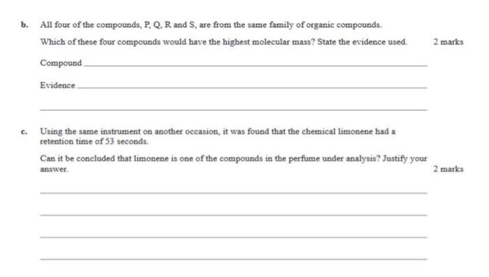 chromatograph. A simplified section of the resulting chromatogram is shown below. The