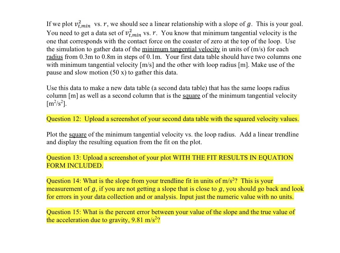  If we plot Vt,min vs. r, we should see a linear