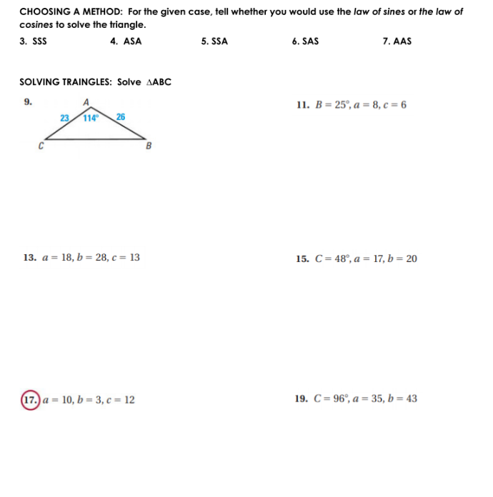  CHOOSING A METHOD: For the given case, tell whether you would